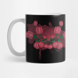 Peonies buds. Goth Flower composition. Watercolor pink stain Mug